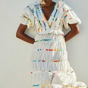 Mixed Off-White Prints Midi Dress